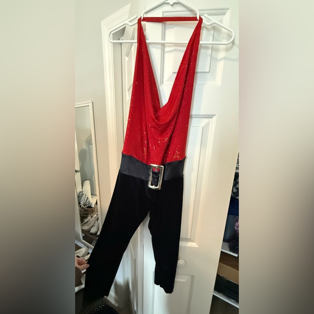 Red and Black Sequin Jumpsuit/Dance Costume